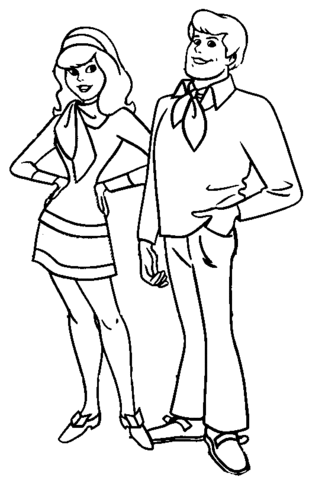 Daphne And Freddy  Coloring Page